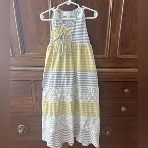 Isobella & Chloe Yellow and Gray Striped Dress